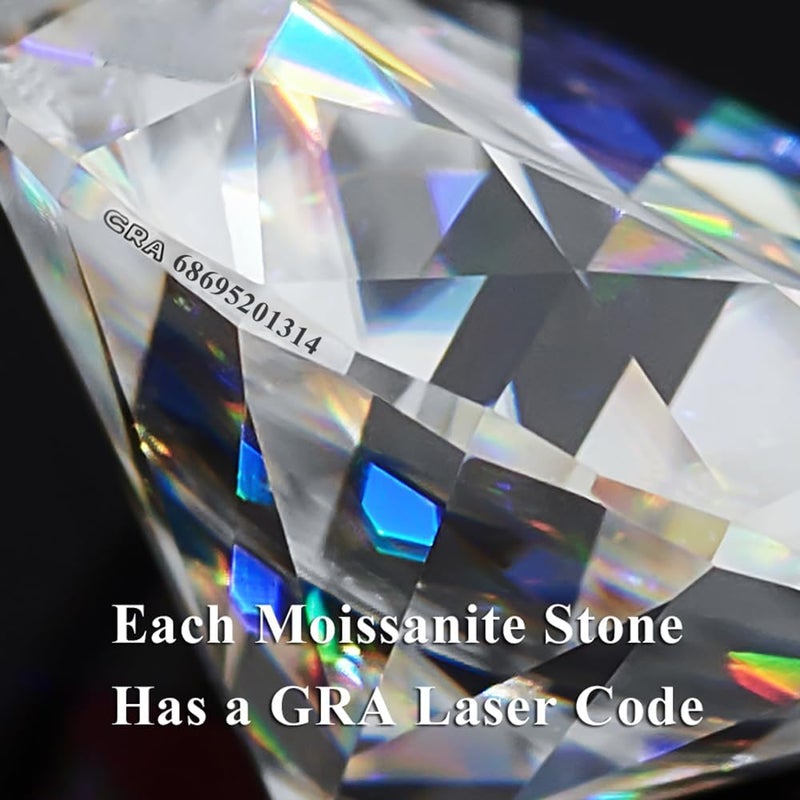 ILOVCKF White D Color Moissanite Loose Stone Synthetic Diamonds VVS1 Clarity Round Brilliant Cut With GRA Certificate 0.3ct to 6.0ct Pass Diamond Test Pen for Gems Jewelry Making - Image 4